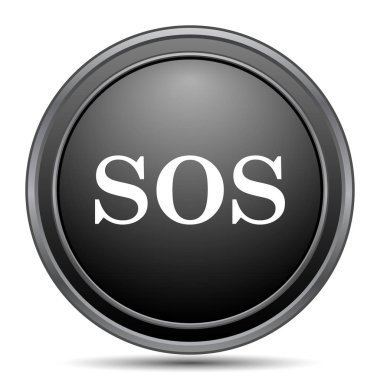 Sos siyah kutsal kişilerin resmi web sitesi düğme beyaz arka plan üzerinde