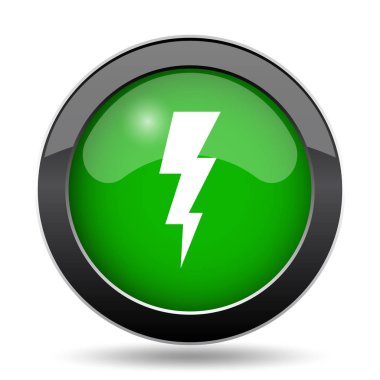 Yıldırım ikonuna, beyaz zemin üzerine yeşil Web sitesi düğmesini