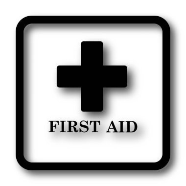 İlk yardım siyah kutsal kişilerin resmi web sitesi düğme beyaz arka plan üzerinde