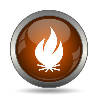 Yangın simgesi. Beyaz arka plan üzerinde Internet düğmesi.