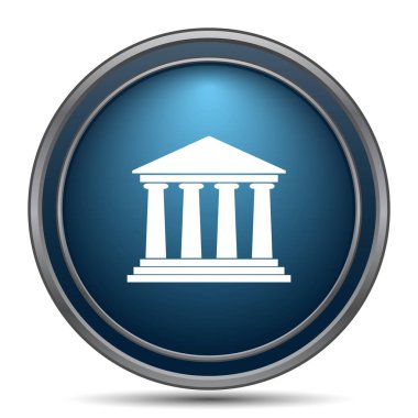 Bina simgesi. Beyaz arka plan üzerinde Internet düğmesi