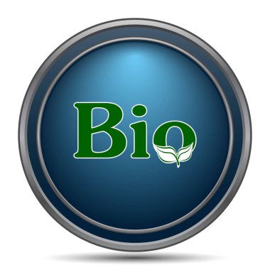 Biyo simgesi. Beyaz arka plan üzerinde Internet düğmesi