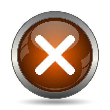 Kapat simgesini x. Beyaz arka plan üzerinde Internet düğmesi.