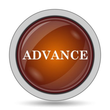 Turuncu kutsal kişilerin resmi web sitesi düğme beyaz arka plan üzerinde ilerlemek