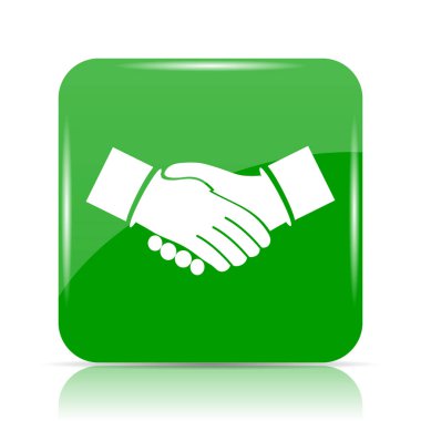 Anlaşma simgesi. Beyaz arka plan üzerinde Internet düğmesi