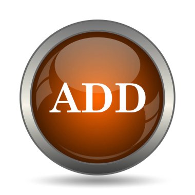 Simge ekleyin. Beyaz arka plan üzerinde Internet düğmesi.