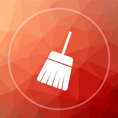 Simgesini arayın. Tarama web sitesi düğmesini kırmızı düşük poli arka plan üzerinde