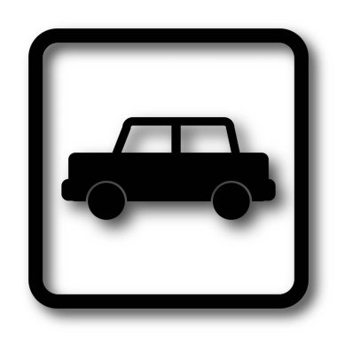 Araba siyah kutsal kişilerin resmi web sitesi düğme beyaz arka plan üzerinde