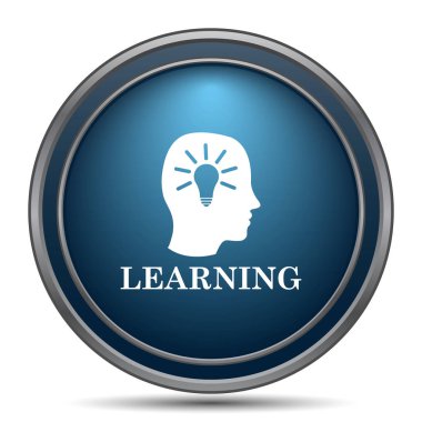 Öğrenme simgesi. Beyaz arka plan üzerinde Internet düğmesi