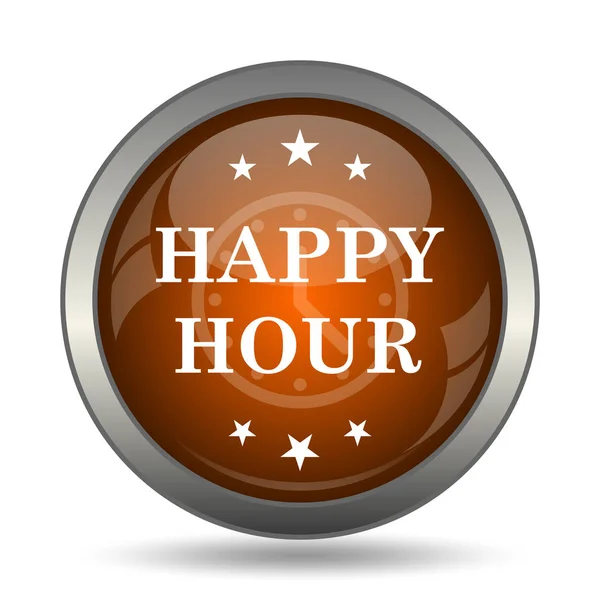 Happy Hour Simgesi Beyaz Arka Plan Üzerinde Internet Düğmesi — Stok fotoğraf