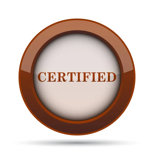 Сертифікована Піктограма Кнопка Інтернету Білому Тлі — стокове фото