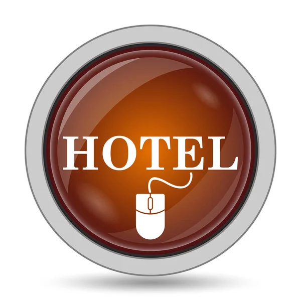 Hotel Symbol Orangefarbener Website Knopf Auf Weißem Hintergrund — Stockfoto