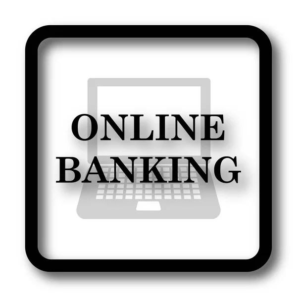 Online Banki Ikon Fekete Honlap Gomb Fehér Háttér — Stock Fotó
