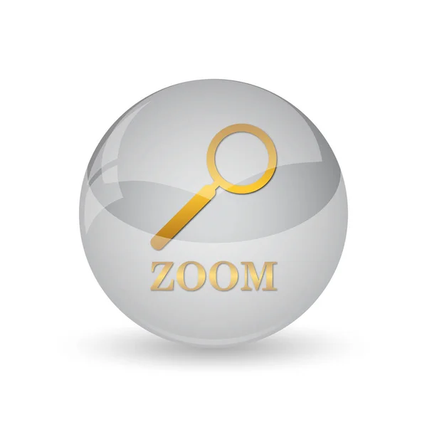 Zoom Avec Icône Loupe Bouton Internet Sur Fond Blanc — Photo