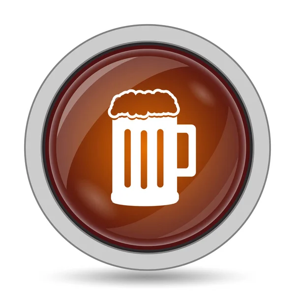 Піктограма Пива Помаранчева Кнопка Веб Сайту Білому Тлі — стокове фото