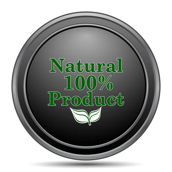 100 Naturalny Produkt Przycisk Stronie Internetowej Ikona Czarny Białym Tle — Zdjęcie stockowe