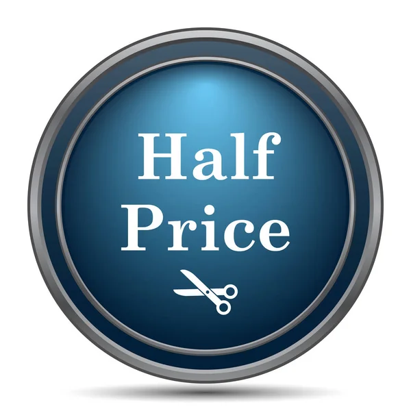 Half Price Icon Internet Button White Background — Stock Photo, Image