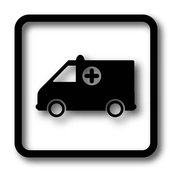白い背景のアイコン 黒いウェブサイトのボタンを救急車 — ストック写真