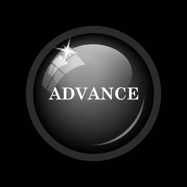 Advance Icon Internet Button Black Background — Stock Photo, Image