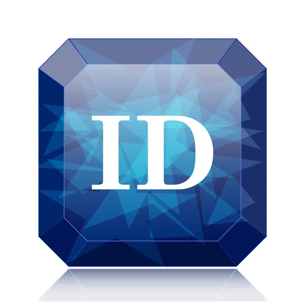 Icono Identificación Botón Azul Del Sitio Web Sobre Fondo Blanco —  Fotos de Stock