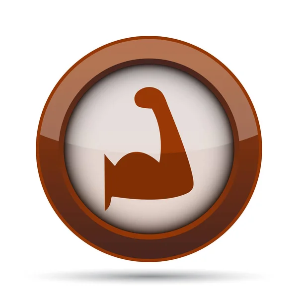 Muscle icon. Internet button on white background.