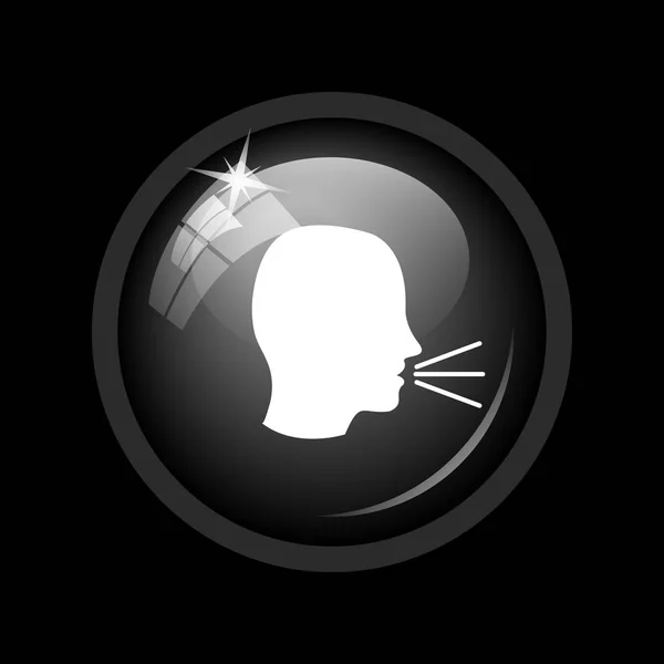 Talking Icon Internet Button Black Background — Stock Photo, Image