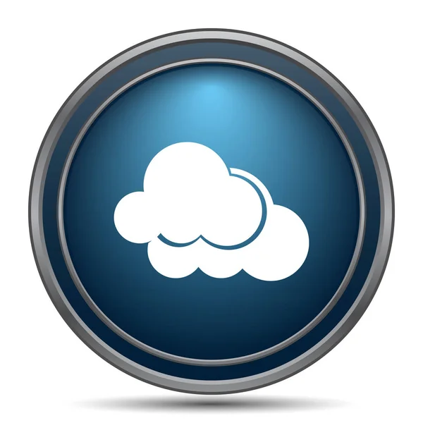 Icono Nubes Botón Internet Sobre Fondo Blanco — Foto de Stock