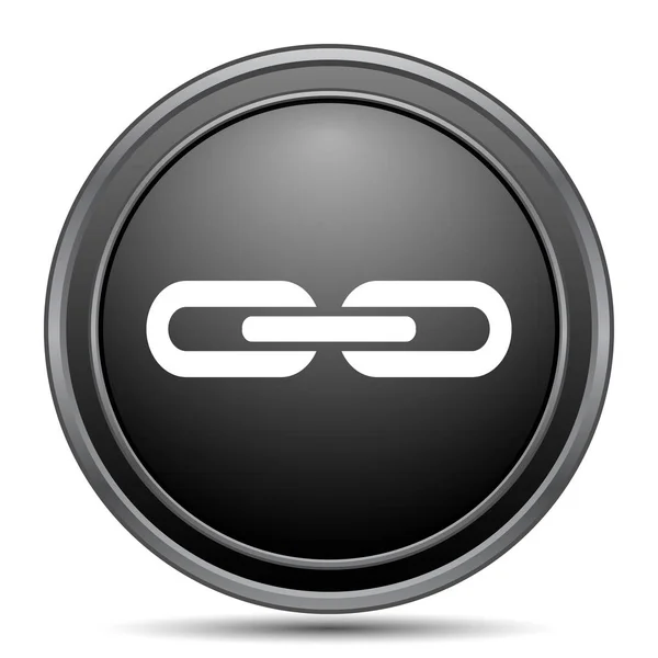 白い背景の上のリンク アイコン 黒いウェブサイト ボタン — ストック写真