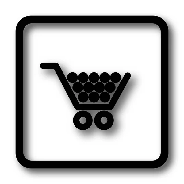 Shopping Cart Icon Black Website Button White Background — Stock Photo, Image