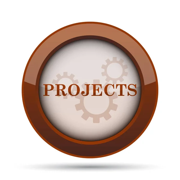 Projects Icon Internet Button White Background — Stock Photo, Image