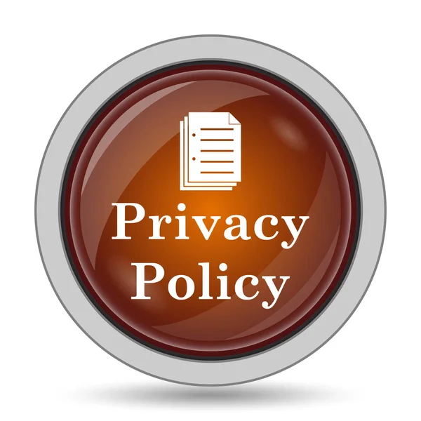 Privacy Policy Icon Orange Website Button White Background — Stock Photo, Image