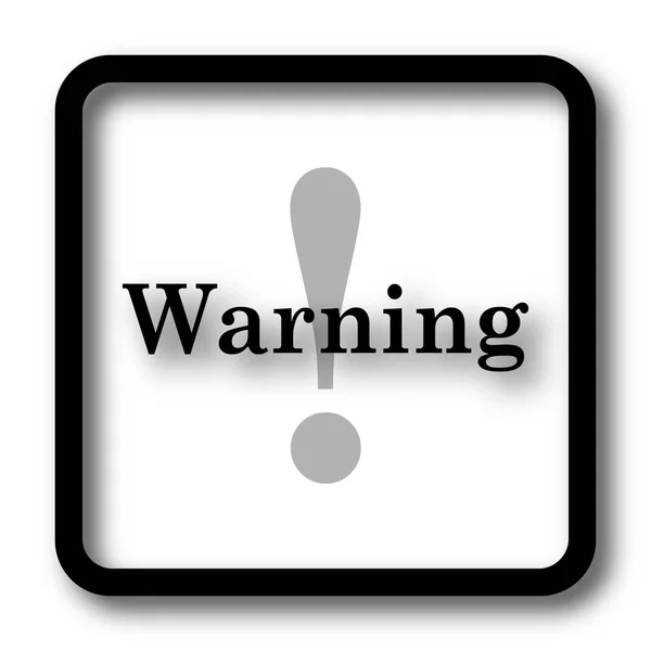 Warning Icon Black Website Button White Background — Stock Photo, Image