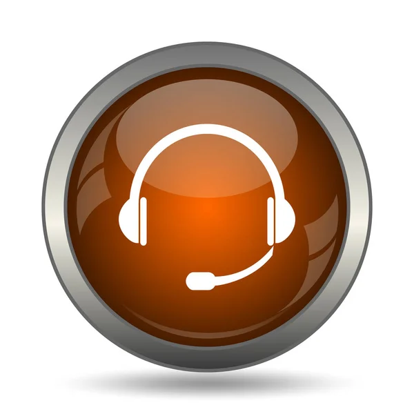 Headphones Icon Internet Button White Background — Stock Photo, Image