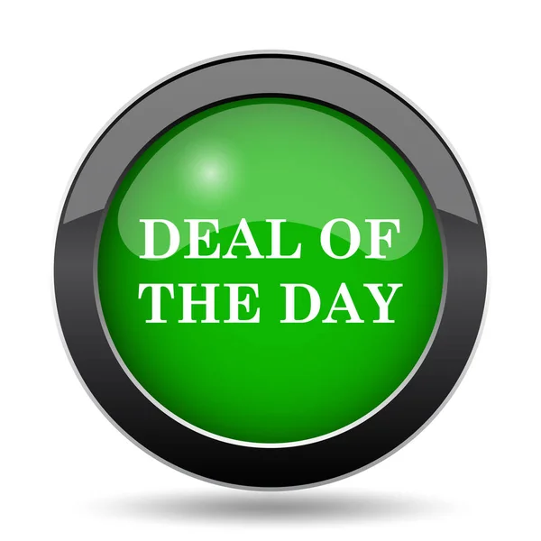 Deal of the day icon, green website button on white background