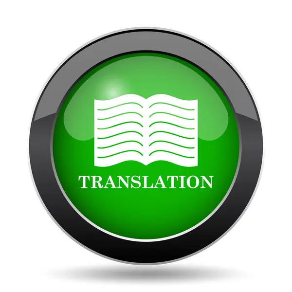 白い背景の上の翻訳本アイコン 緑ウェブサイト ボタン — ストック写真