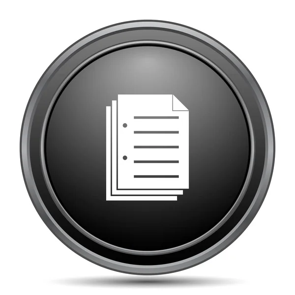 Document Icon Black Website Button White Background — Stock Photo, Image