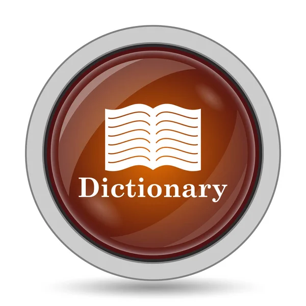 Dictionary Icon Orange Website Button White Background — Stock Photo, Image