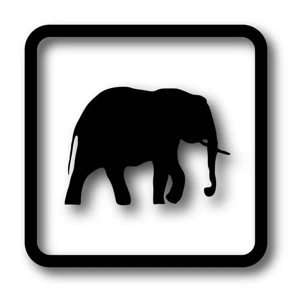 Elefante Icono Botón Del Sitio Web Negro Sobre Fondo Blanco — Foto de Stock