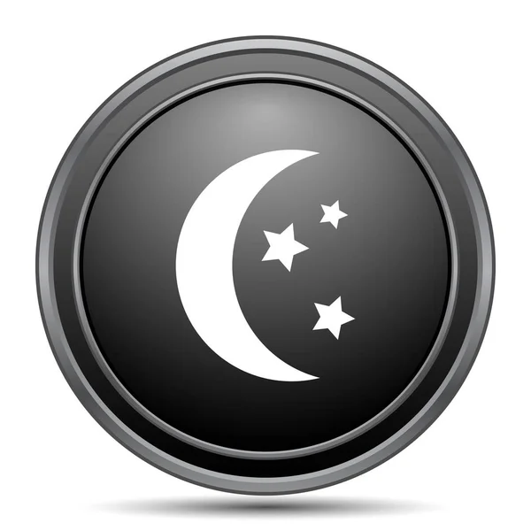 Moon Icon Black Website Button White Background — Stock Photo, Image