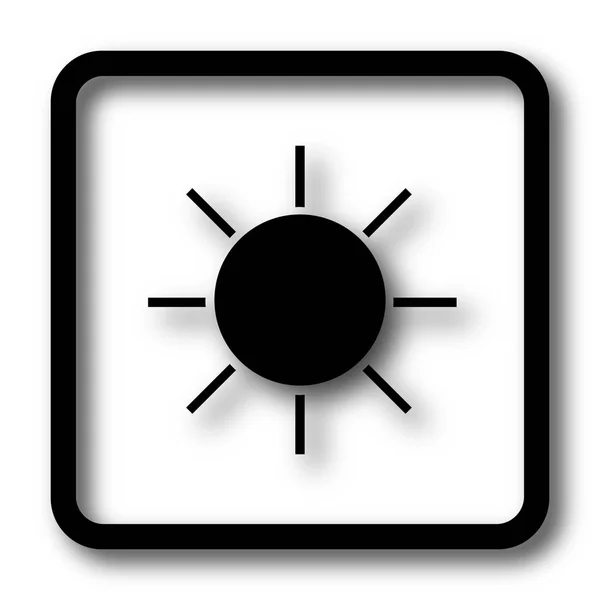 Ήλιος Κουμπί Ιστοσελίδα Εικονίδιο Μαύρη Άσπρο Φόντο — Φωτογραφία Αρχείου