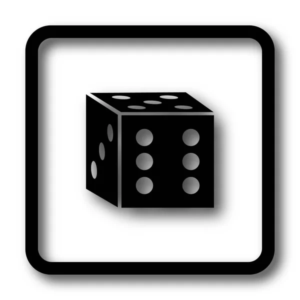 骰子图标 黑色网站按钮白色背景 — 图库照片