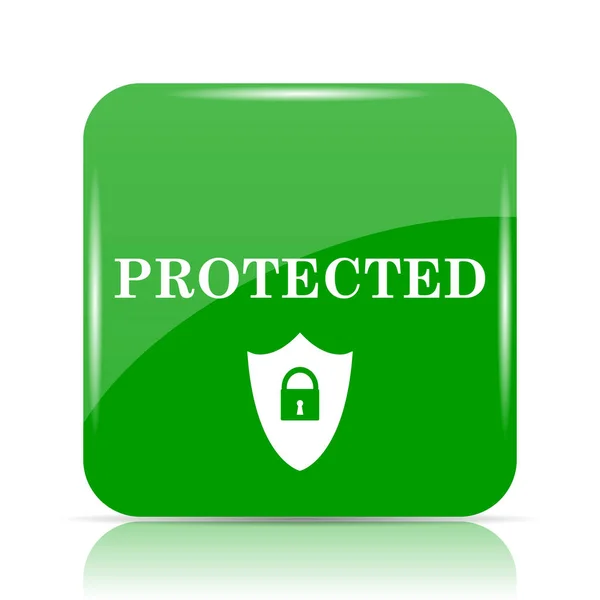 保護されたアイコン 白い背景の上のインター ネット ボタン — ストック写真