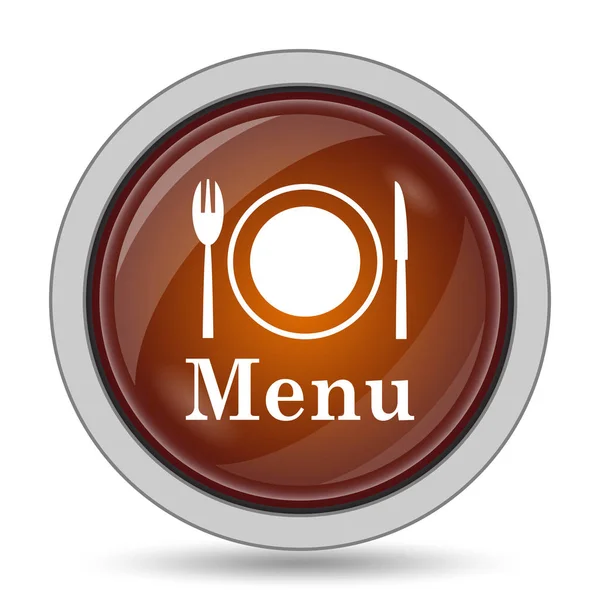 Menu icon, orange website button on white background