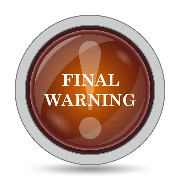 Final Warning Icon Orange Website Button White Background — Stock Photo, Image