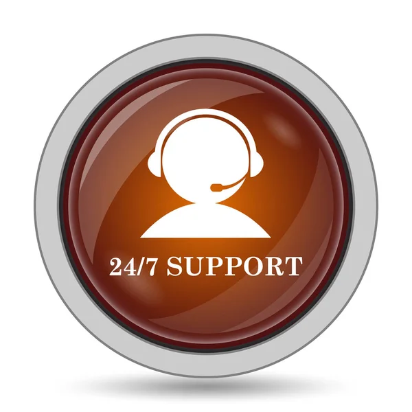 Support Icon Orange Website Button White Background — Stock Photo, Image