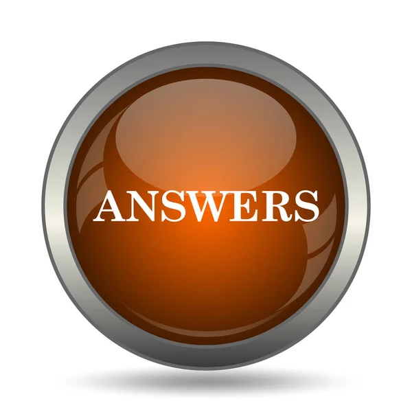 Answers Icon Internet Button White Background — Stock Photo, Image
