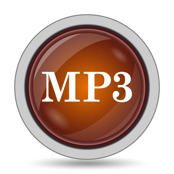 Ícone Mp3 Botão Site Laranja Fundo Branco — Fotografia de Stock