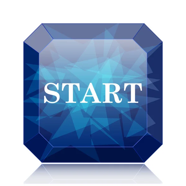 Start Symbol Blauer Website Knopf Auf Weißem Hintergrund — Stockfoto