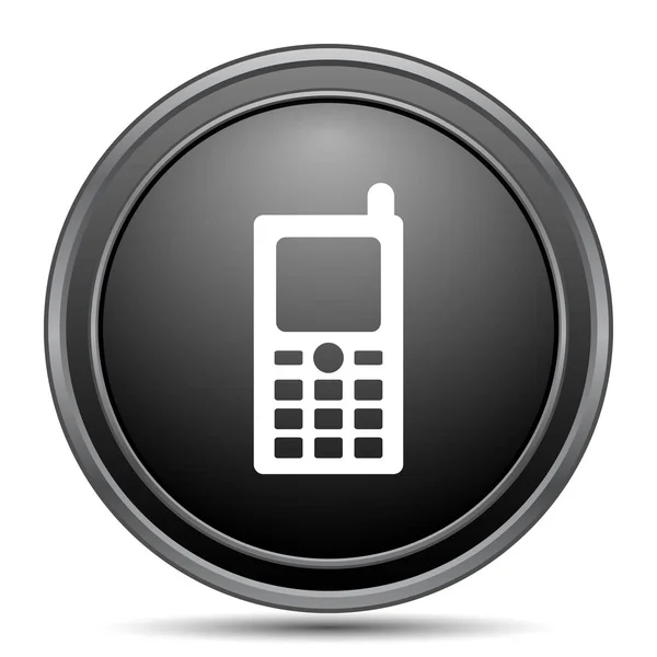 Ícone Telefone Móvel Botão Site Preto Fundo Branco — Fotografia de Stock