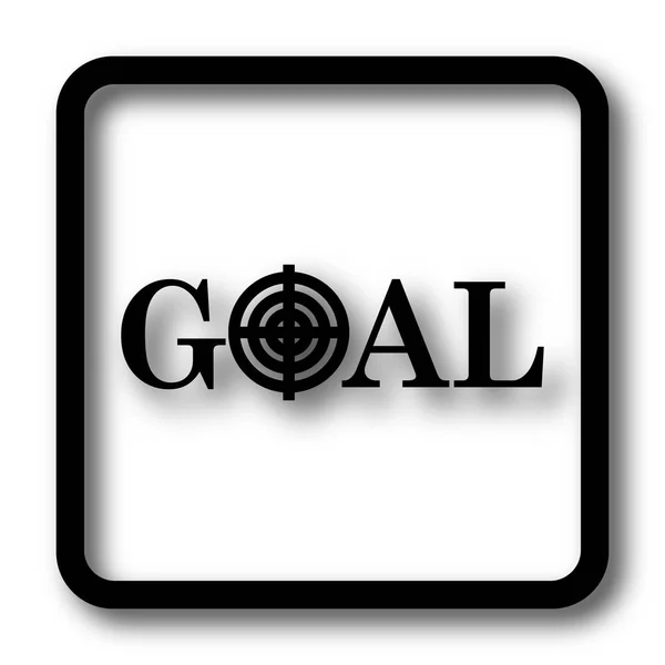 Goal Icon Black Website Button White Background — Stock Photo, Image